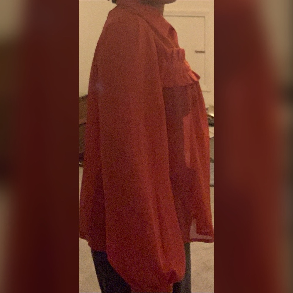 Forever 21 Translucent Ruffle Blouse - Picture 2 of 5